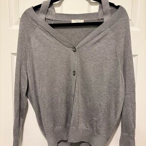 Babaton By Aritzia Women's Cold Shoulder  Heather Bone Top/Sweater Size XXS